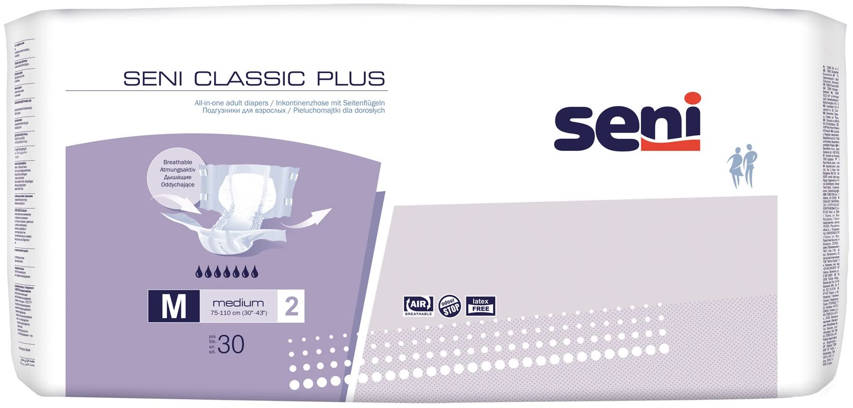 Seni Classic Plus - Gr. Medium - Windelhosen und Inkontinenzhosen für Erwachsene bei Blasenschwäche