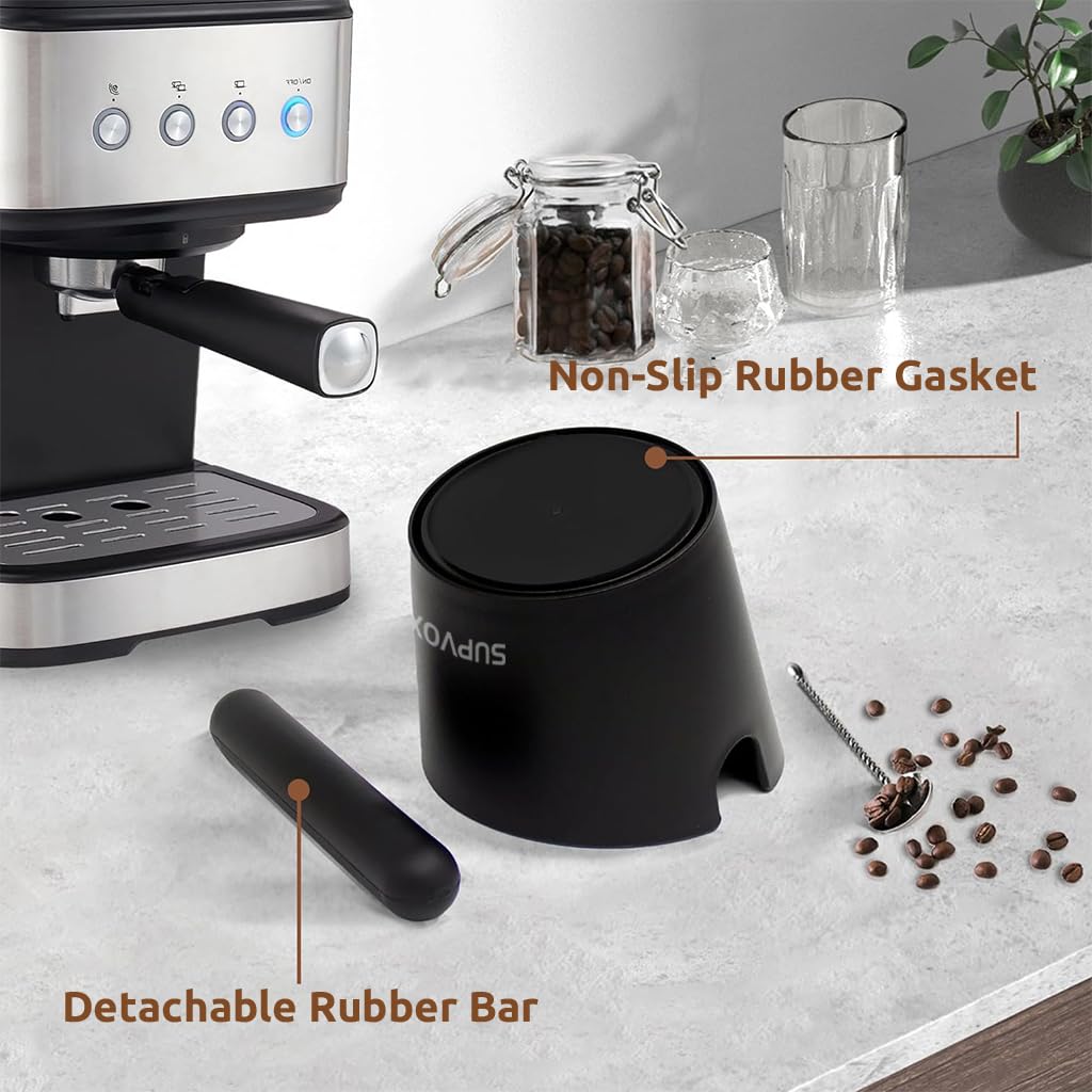 Supvox® Espresso Knock Box Coffee Grounds Collection Box Coffee Grounds Coffee Knock Box Coffee Grounds Knock Box with Knocking Bar Espresso Knock Box Espresso Machine Accessories 2