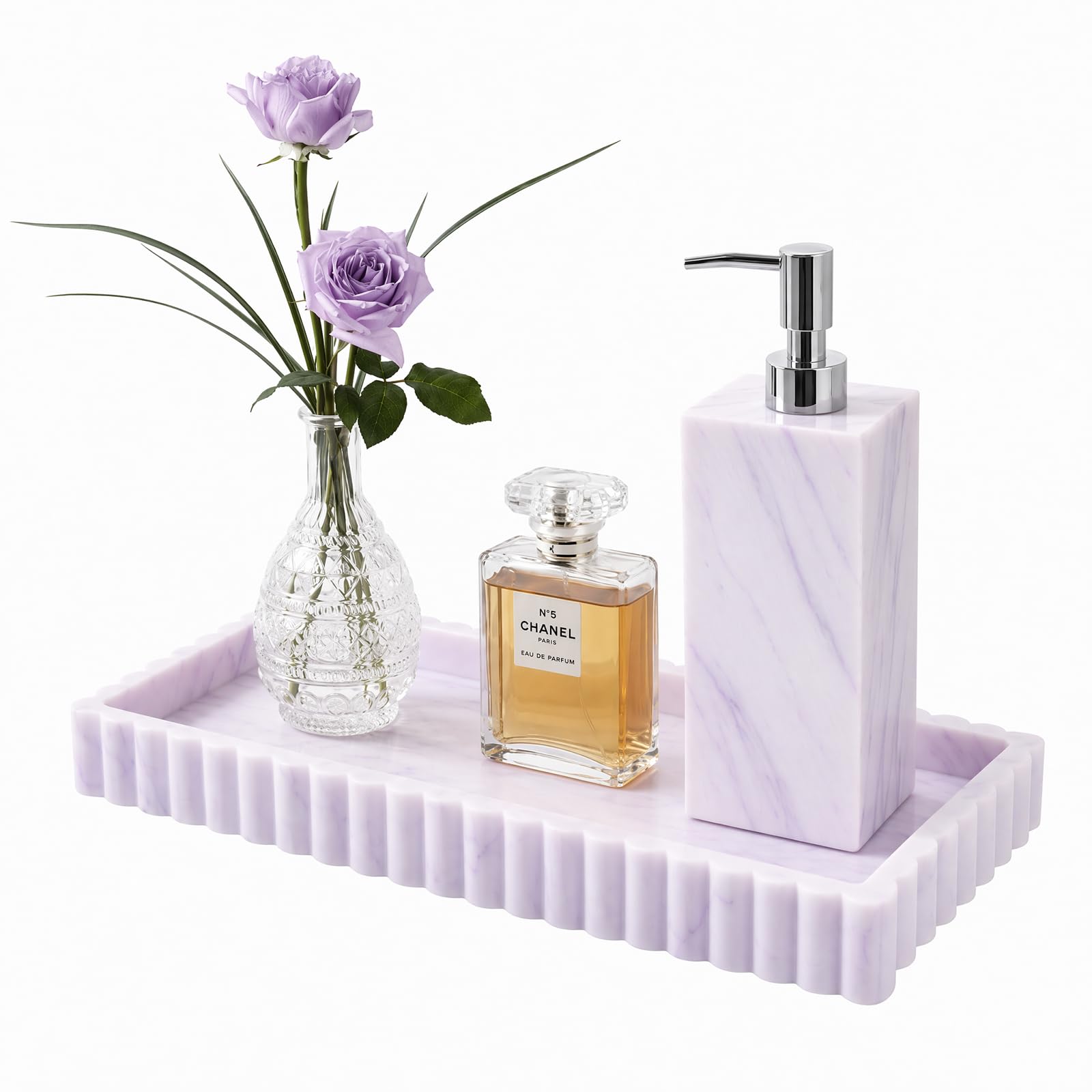 Vanity Tray, Bathroom Tray 24 x 10 cm Toilet Storage Trays, Non-Slip Silicone Decorative Trays, Bathroom Kitchen Sink Organizer for Soap Toiletry Spice Jar Perfume jewellery Dish