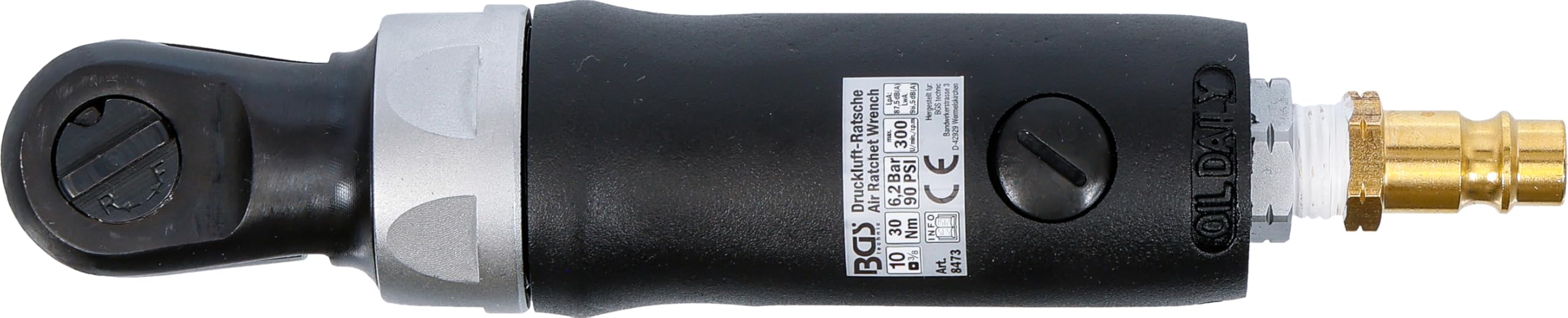 BGS 8473 | Wkrętak pneumatyczny z grzechotką | 10 mm (3/8") | 54 Nm | krótka