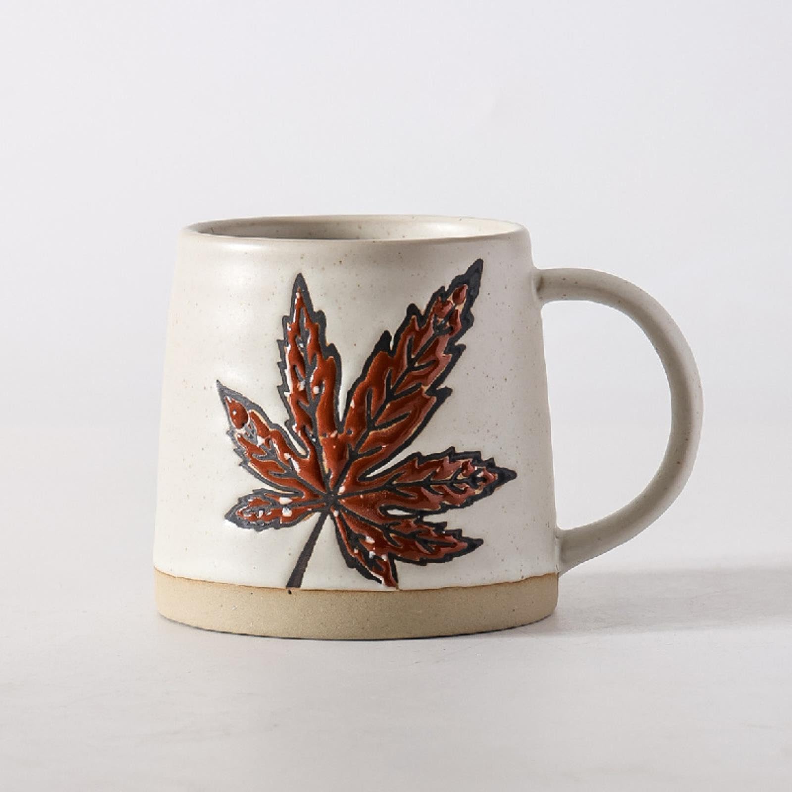 Amazon.com | 400ml/13.5oz Embossed Leaf 3D Ceramic Mug, Minimalist  Underglaze Color Mug-Clay Cup  Ginkgo Leaves: Coffee Cups & Mugs