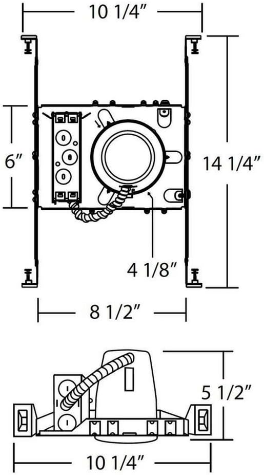 6 Pieces 4" New Construction LED Can Air Tight IC Housing LED Recessed Lighting
