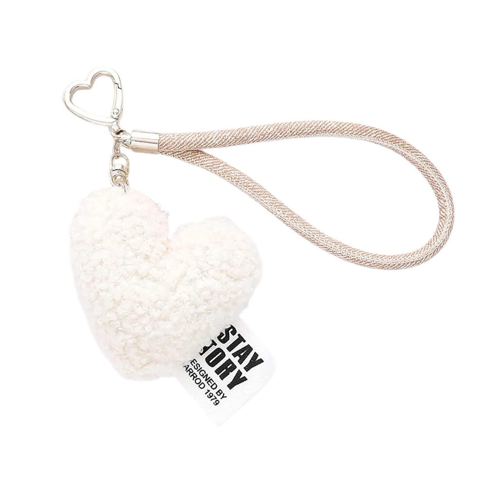 Jazuaiao Heart Wristlet Keychain Sweet Love Pendant Keyring Accessories for Fashion Lover Backpack Coin Purse Decoration Fashion Heart Pendant