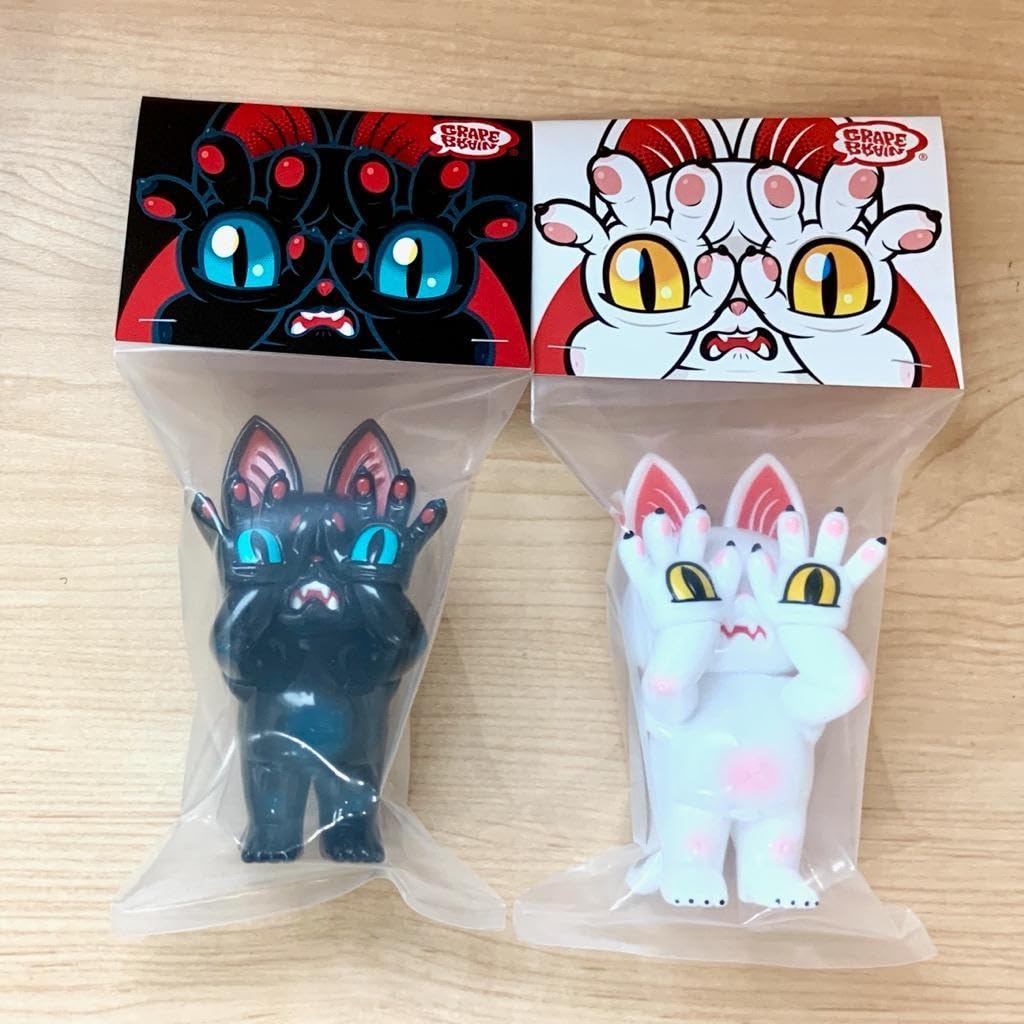 Amazon.co.jp: GRAPE BRAIN グレイプブレイン ジゴクネコ 白黒 ソフビ  