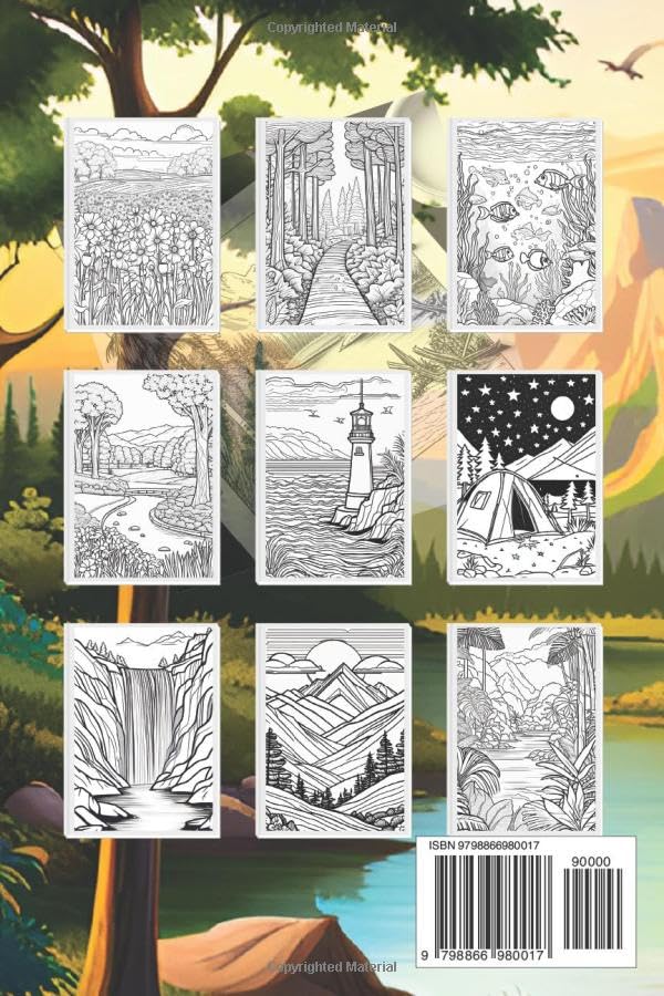 Vista 2 de Nature's Palette An Interactive Journey Beautiful nature of Coloring Books