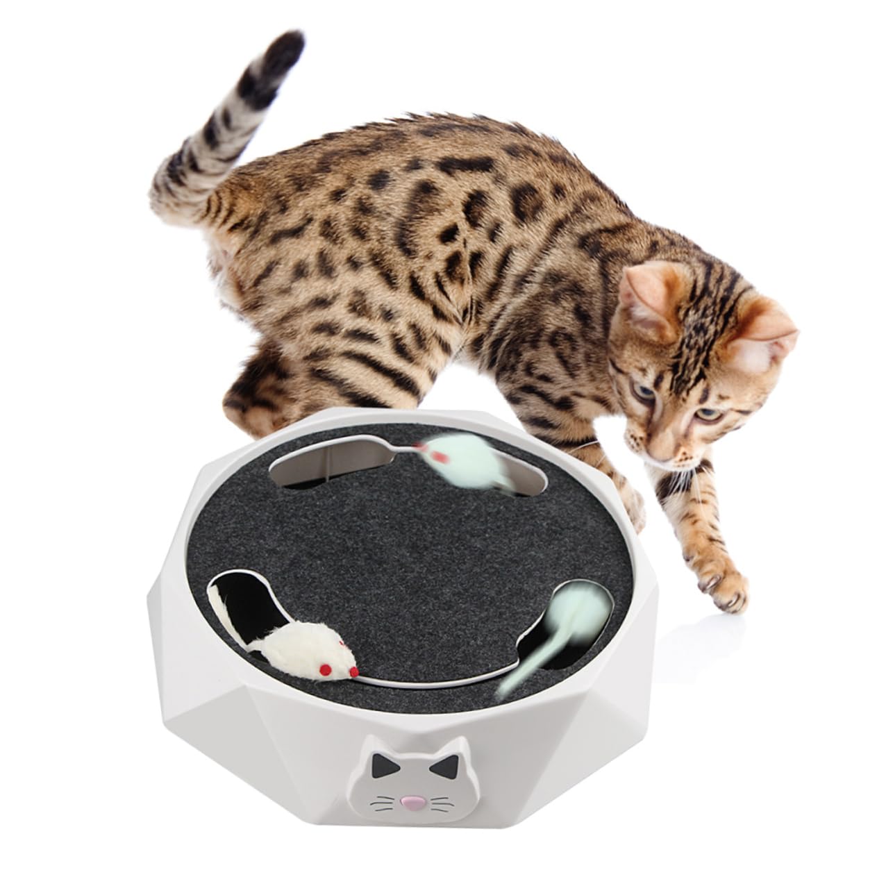 Ipetboom Juguete para Mascotas Juguetes para Gatitos Gato Juguete Giratorio Juguetes para Perros Cachorros ratón Juguete de burlas para Mascotas Gato Juguete Interactivo eléctrico