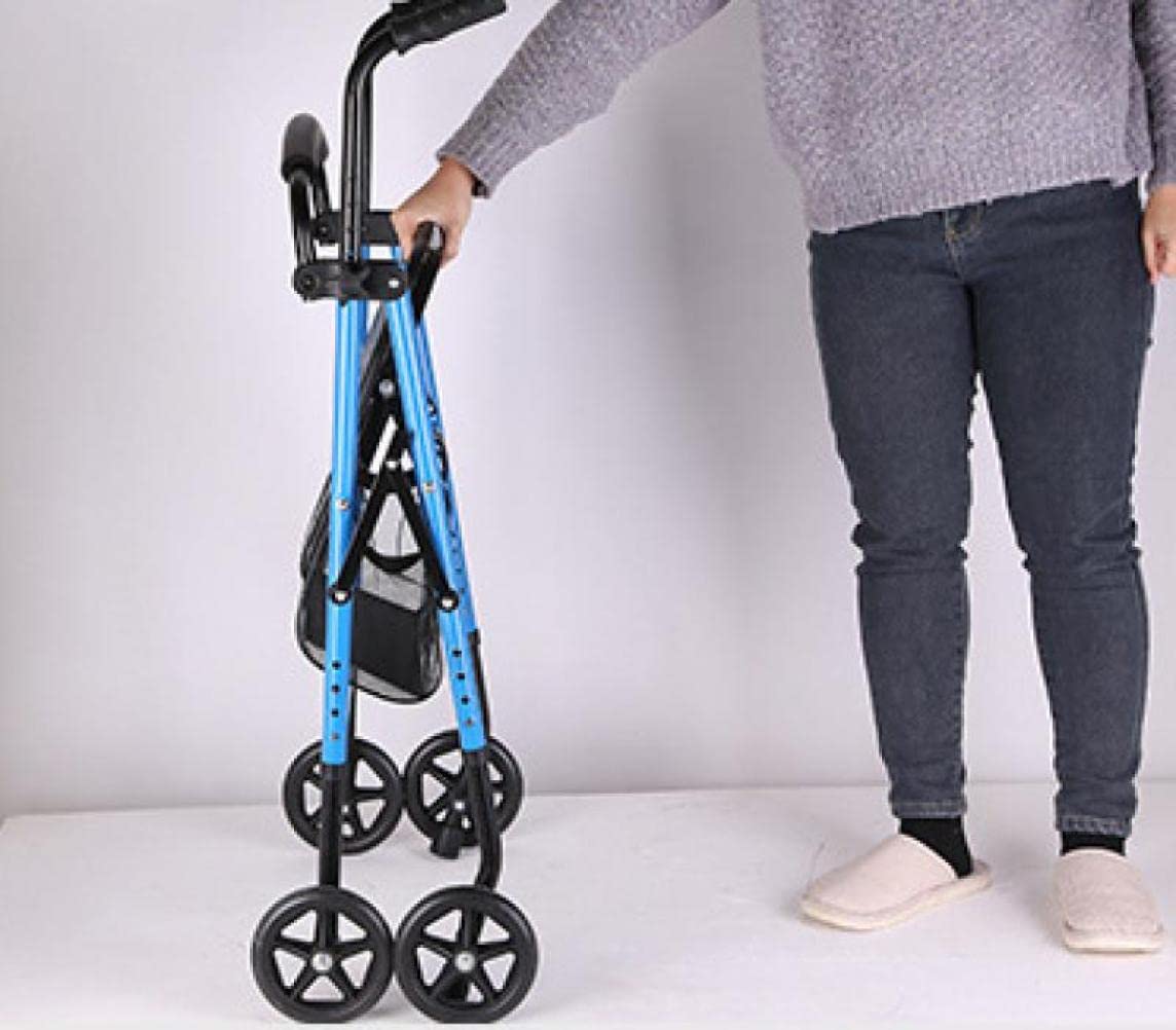 NOBRIM Rollator na 4 kołach z siedzeniem, przednie koła dla osób starszych, dorosłych, z oparciem, torba do przechowywania, regulowana, można pchać i siedzieć