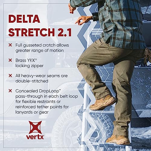 Vertx Delta 2.1 Mens Stretch Pants Straight Leg with Pockets Lightweight Cotton Casual Workwear4