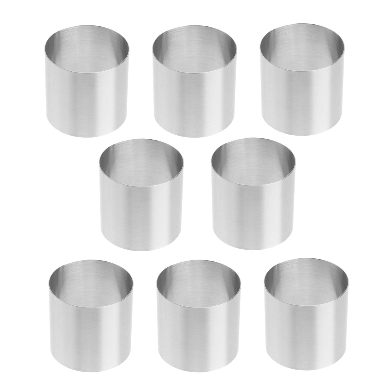 Moule à Gâteau Rond 8 Pièces Bords Lisses et Finition Anti-Traces en Acier Inoxydable pour Pâtisserie et Desserts Mousse Délicats