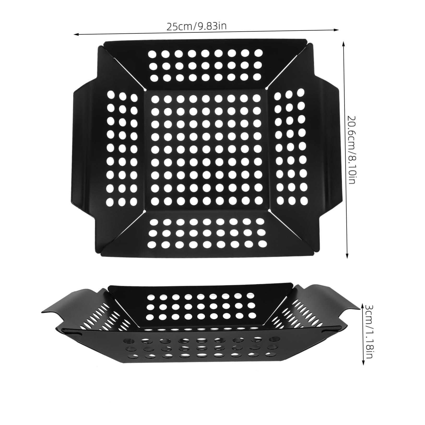 Yardwe BBQ Grill Baskets Outdoor Food Grill Basket Stove Top Griddle Pan Easy to Clean and Durable