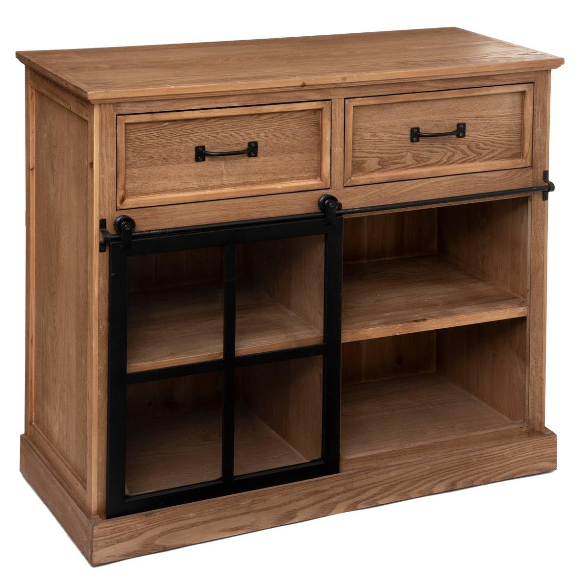 Buffet 1 Porte Danik - Bois & Verre trempé - Atmosphera créateur d'intérieur