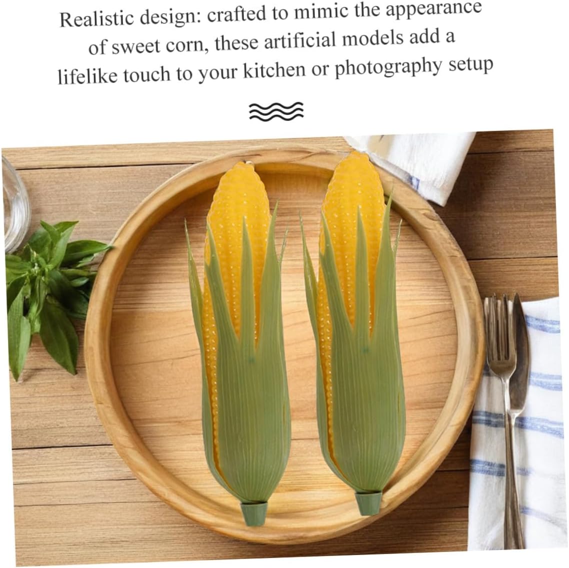 GLEAVI 10pcs Lifelike Artificial Corn Maize Decor Faux Food Props Realistic Farm Corn Ornaments for Kitchen Photography and Home Decoration