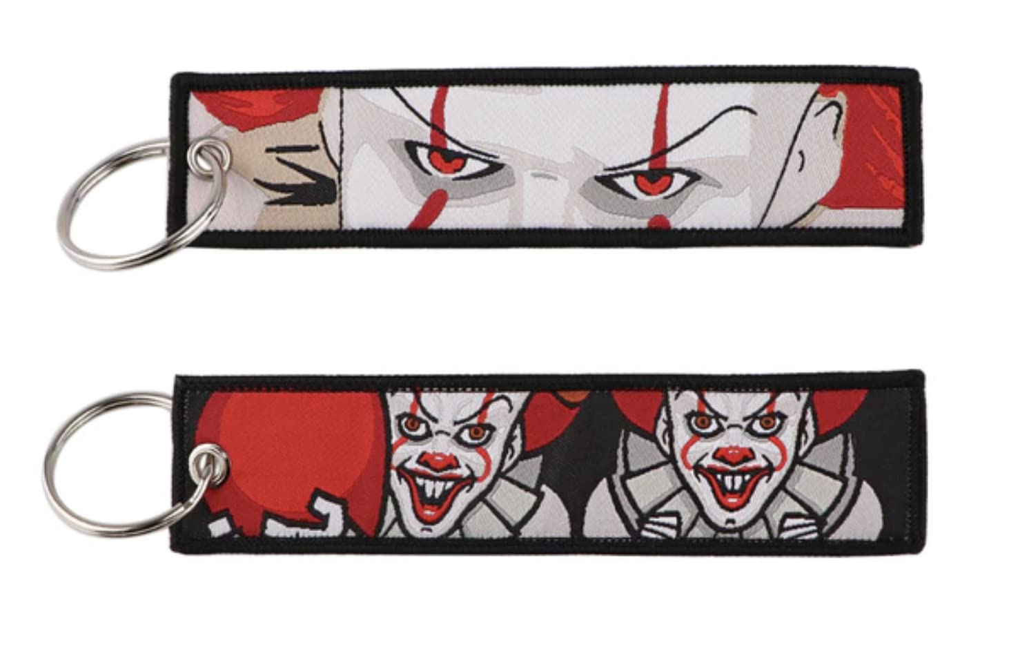 Pinstant Unisex Black It Pennywise The Clown Stephen King Classic Horror Movie Film Keychain Key Chain Fob Ring,