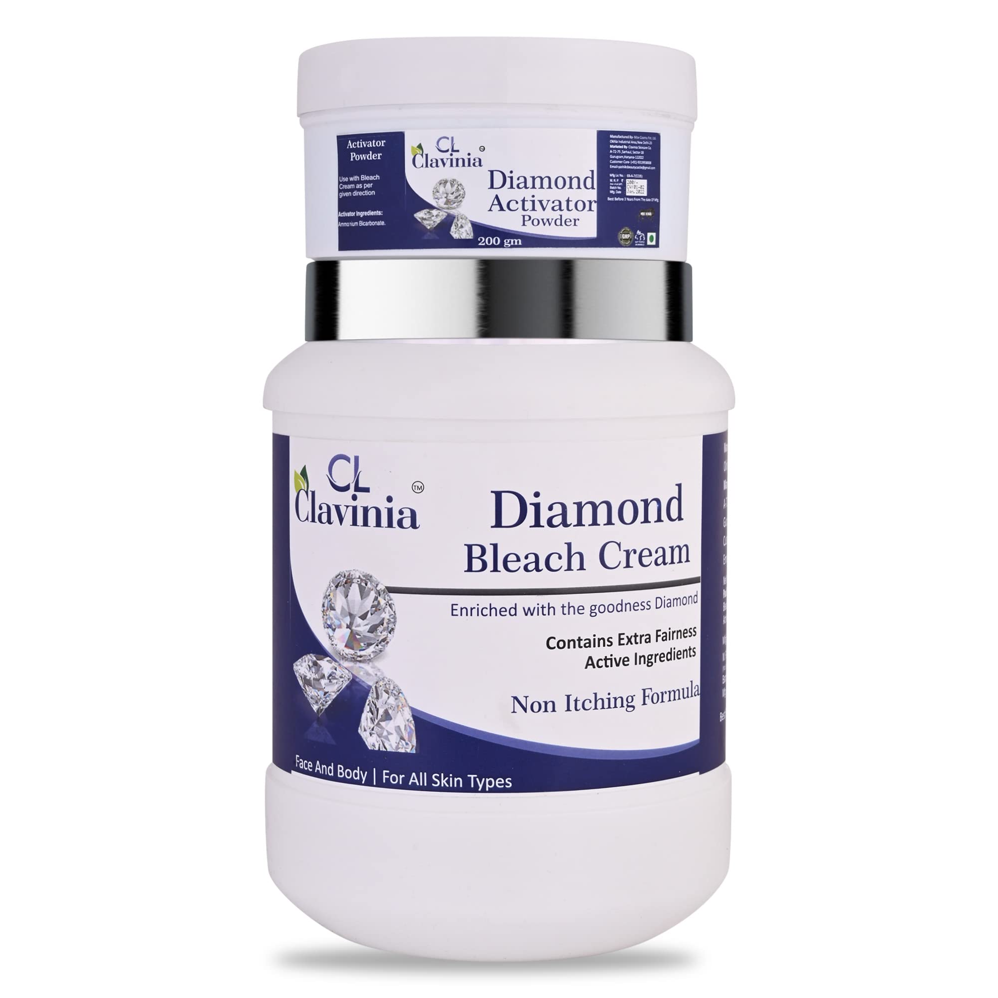 Clavinia Diamond Bleach cream With Activator Powder 1 kg
