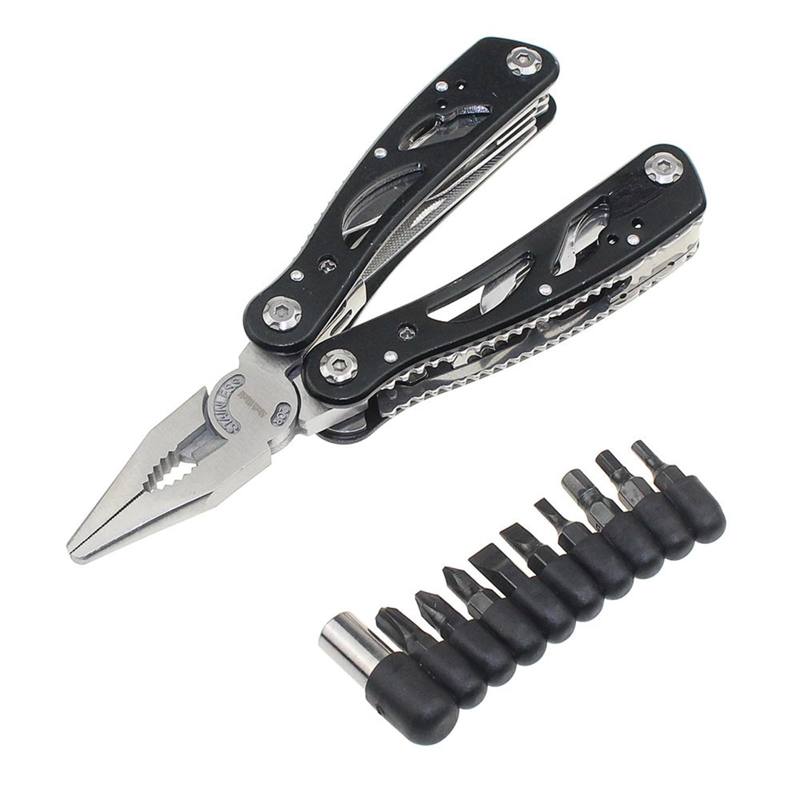 Couteau pliant multi-outils 24 en 1, 7 pouces, pince de poche Portable for la pêche, cyclisme, survie en plein air, Kit d'outils de réparation de vélos EDC