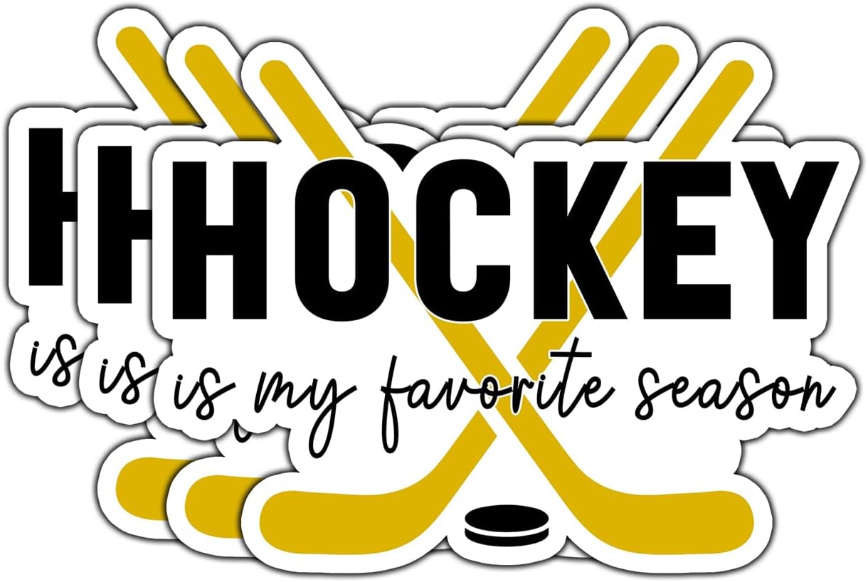 (3pcs) Hockey is My Favorite Season Sticker Funny Sarcastic Quotes Inspirational Phrase Sport Lovers Vinyl Decal Gift Stickers for Tumbler Laptop Kindle Water Bottles Tablet Books Phone - Size 3x2.5