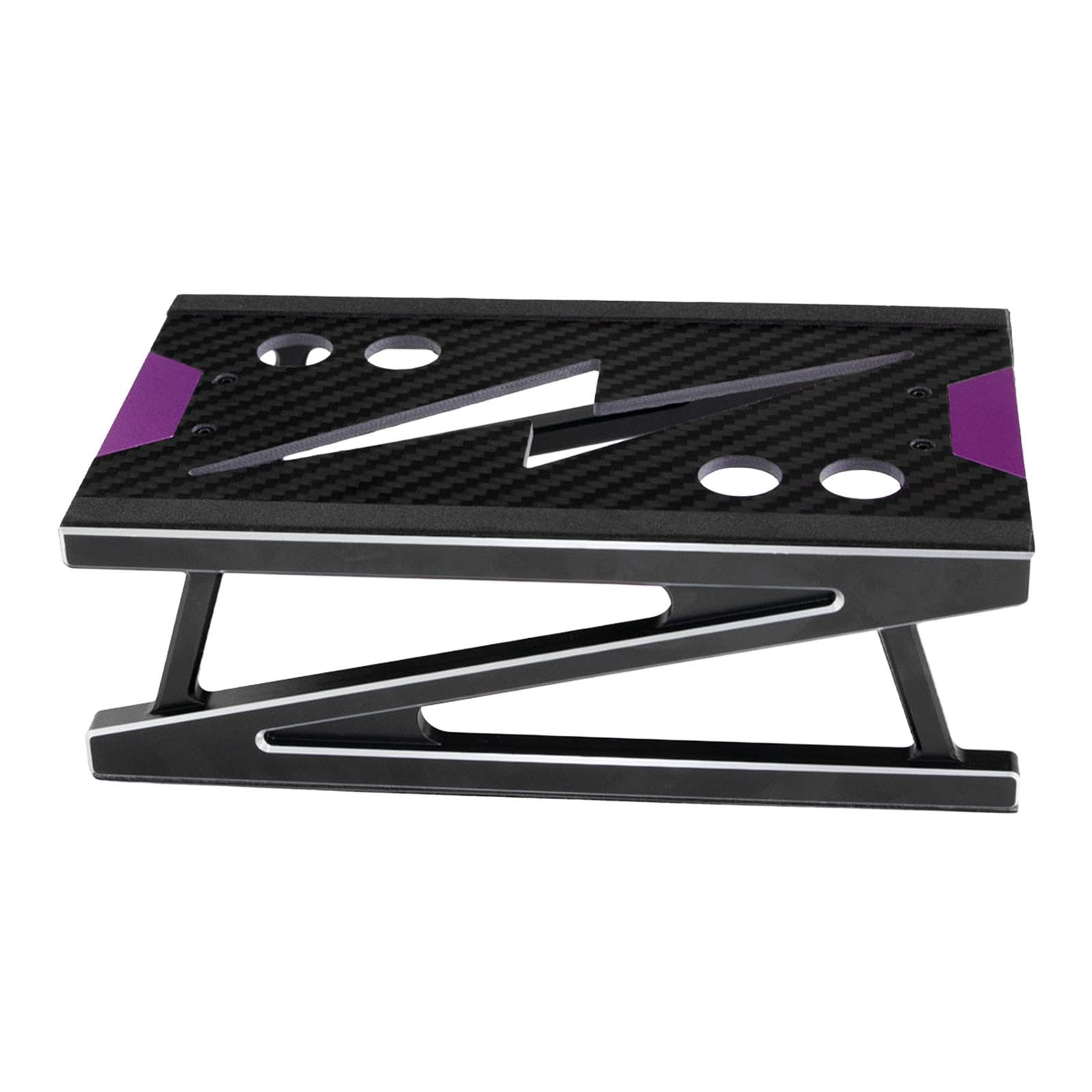 Qianly Soporte RC de Aleación de Aluminio para Reparación, Estación de Trabajo, Modelo de Soporte de Trabajo, Soporte de Exhibición, Tamaño Compacto, Adecuad, Plata Púrpura