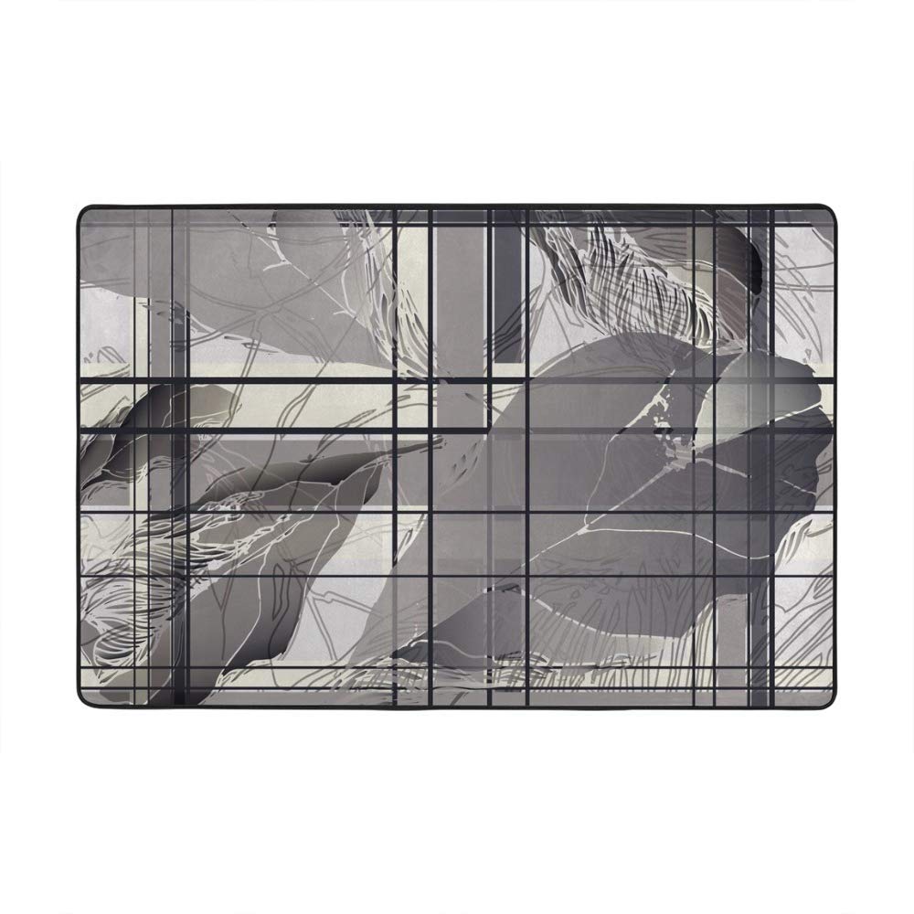 Tapis de salon gris 152x99 cm Ruchen avec lignes géométriques