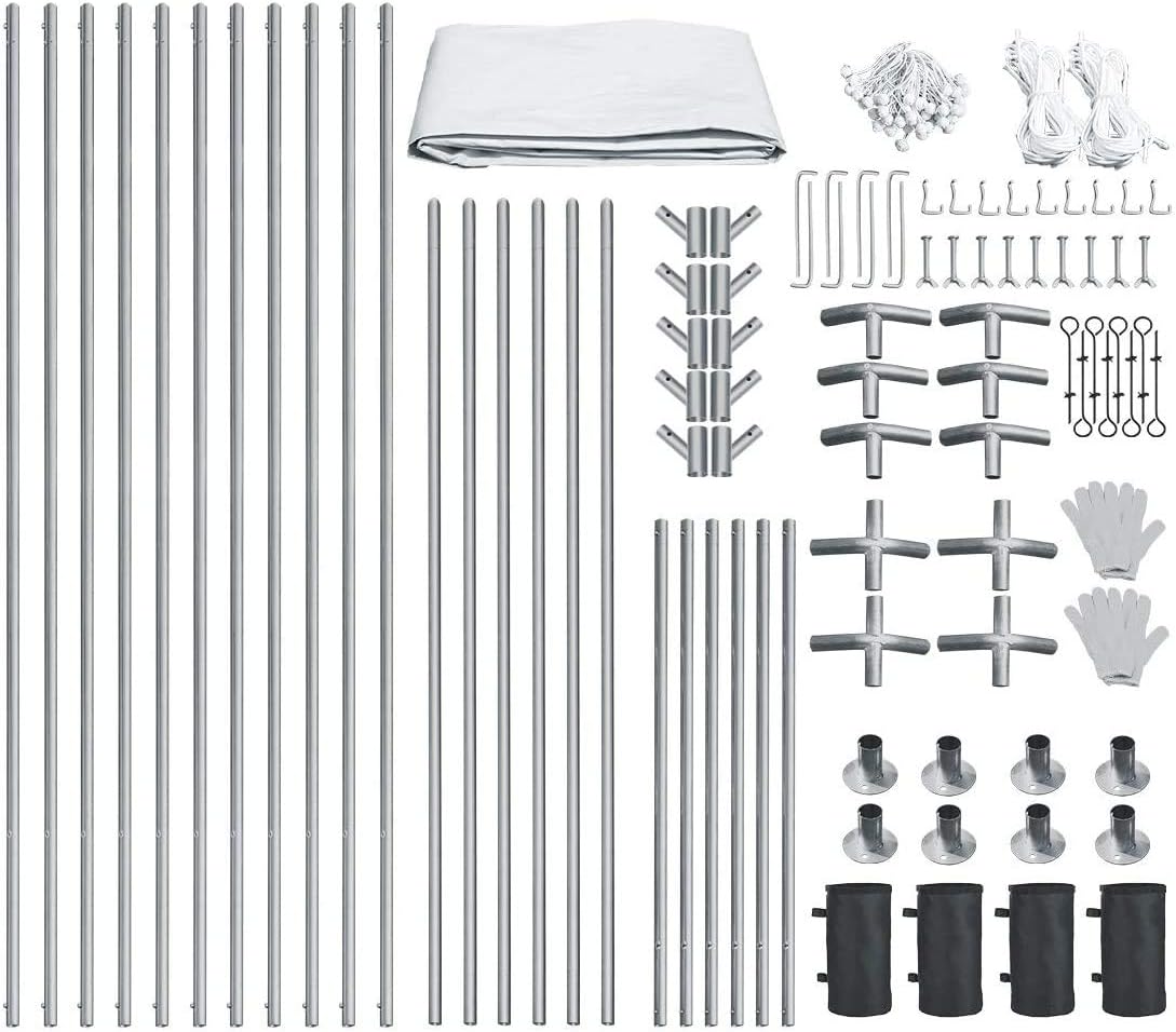 🔥 Flаѕh Sаlе 10 x 20 ft Upgraded Heavy Duty Carport Car Canopy Portable Garage Tent Boat Shelter with Reinforced Triangular Beams and 4 Weight Bags