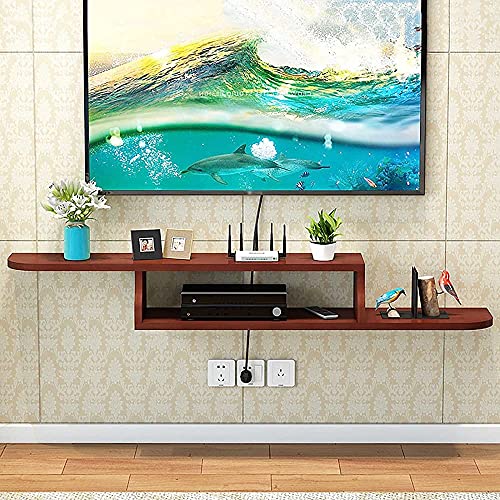 Meuble TV flottant avec portes de rangement pour optimiser vos décodeurs et routeurs
