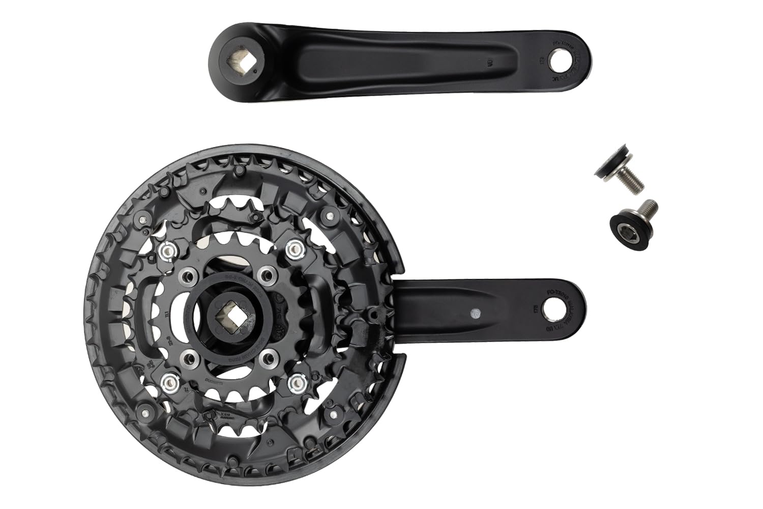 Generisch Fahrrad Kurbel |ISHIMANOI| Garnitur 3x9-Gang FC-T3010 Antrieb 44-32-22 Zähne 175mm Kettenschutz