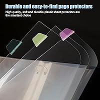 Vista 6 de HABGP Juego de 16 separadores transparentes de 3 anillos con pestañas, 8.5 x 11 pulgadas, 8 pestañas divisores con bolsillos, protectores de páginas