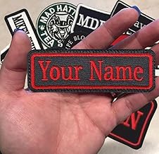 Custom Embroidered Name Patch, Personalized Text, Your Name, Design, Logo, Custom Iron On Sew On Hook N Loop Embroidery Patches, Cap, Denim, Bike Riders, Embroidery Name tag