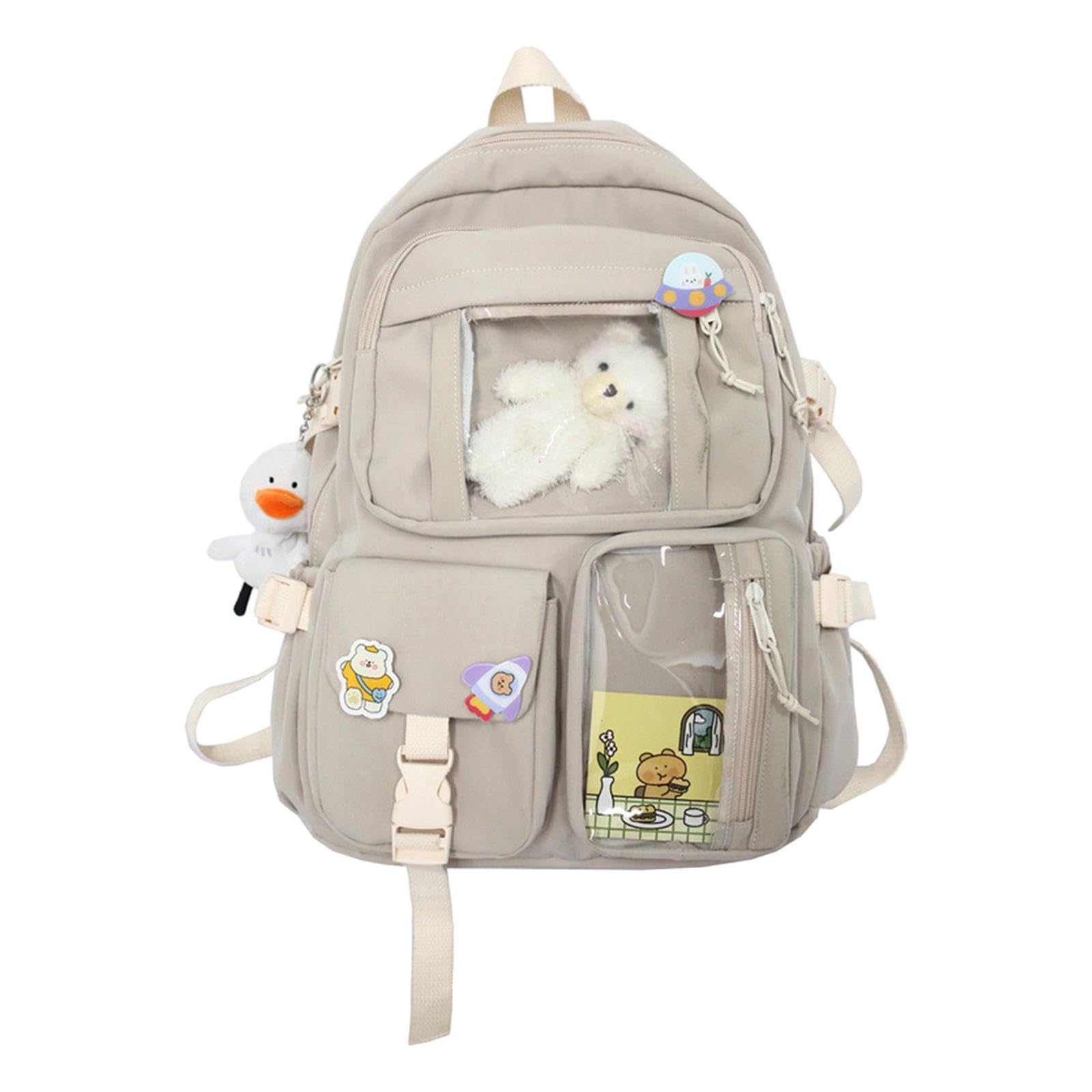 Women Backpack School Bag Laptop Large Travel Bag for College Teens Students White-image-19