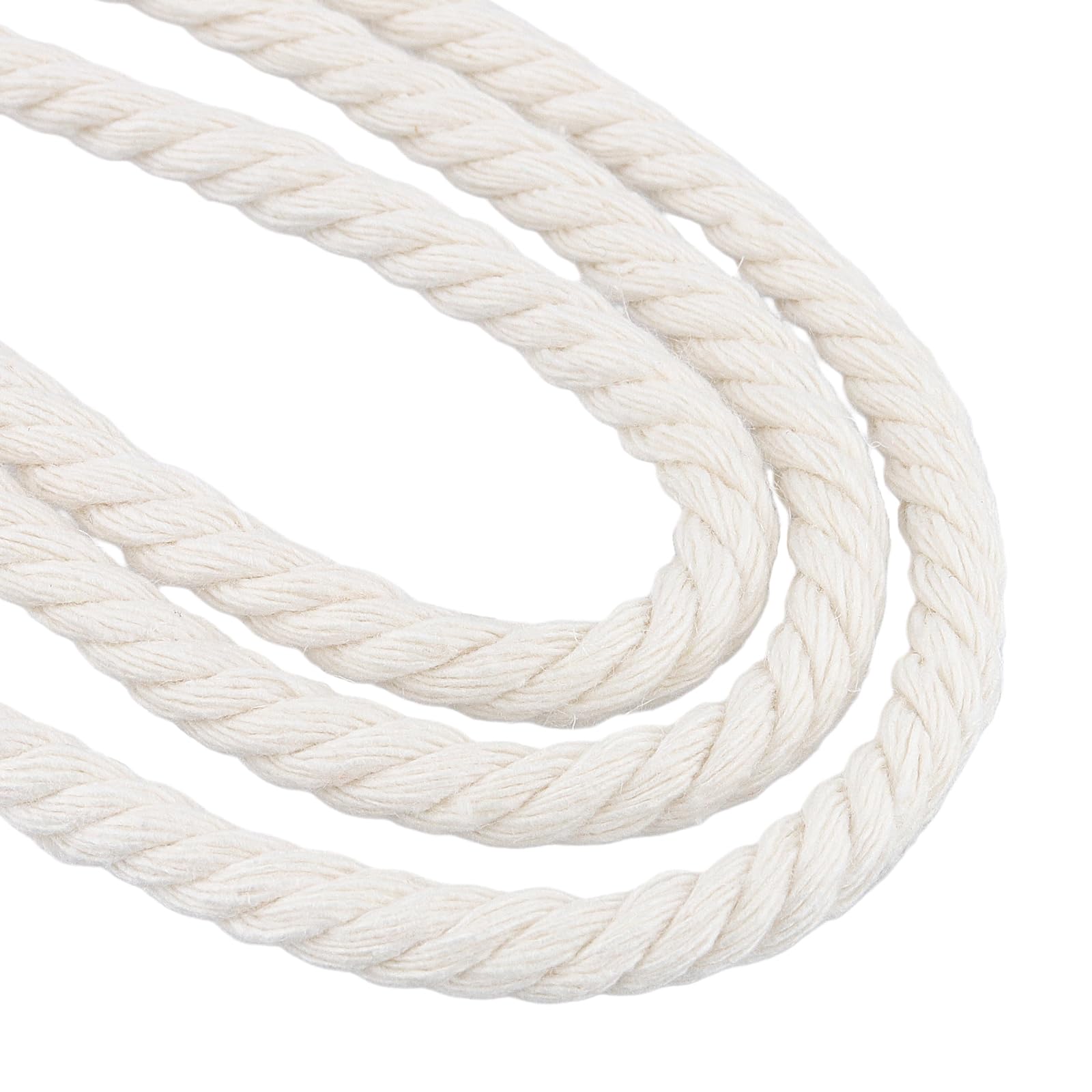 MANCHAP 4 rollos de cordón de macramé blanco de 5 mm, cuerda de algodón de 100 m para manualidades, tejer, decoración