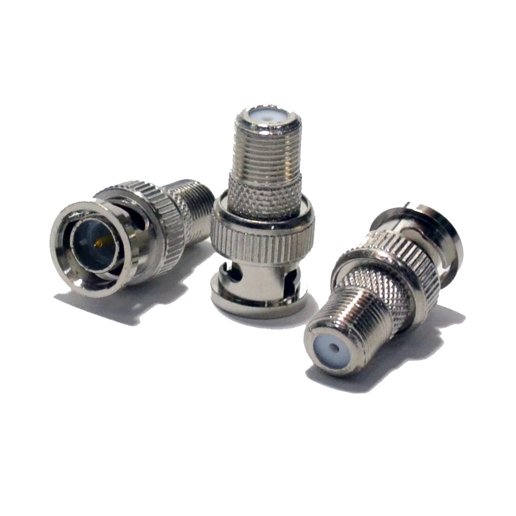 LOGICO 50 Pack BNC Male to F Female Connector Adapter for Coaxial Cable CCTV