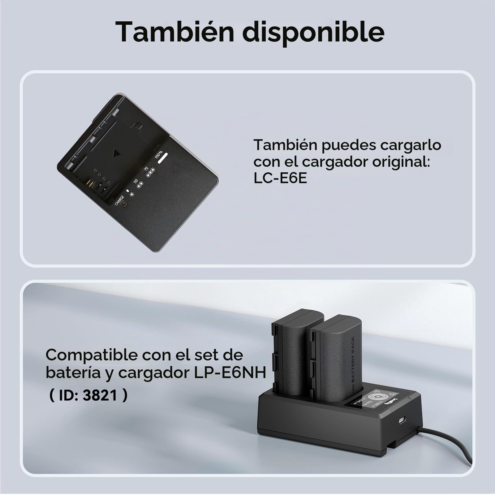 SMALLRIG Batería Compatible con LP-E6NH 2400mAh de Repuesto para R5,R6,R7,USB-C 2.5H Batería de Cámara de Carga Rápida para R6 Mark II,R,R5C,5D II/III/IV,6D,6D II,7D,7D II,60D,70D,80D,90D - 4264