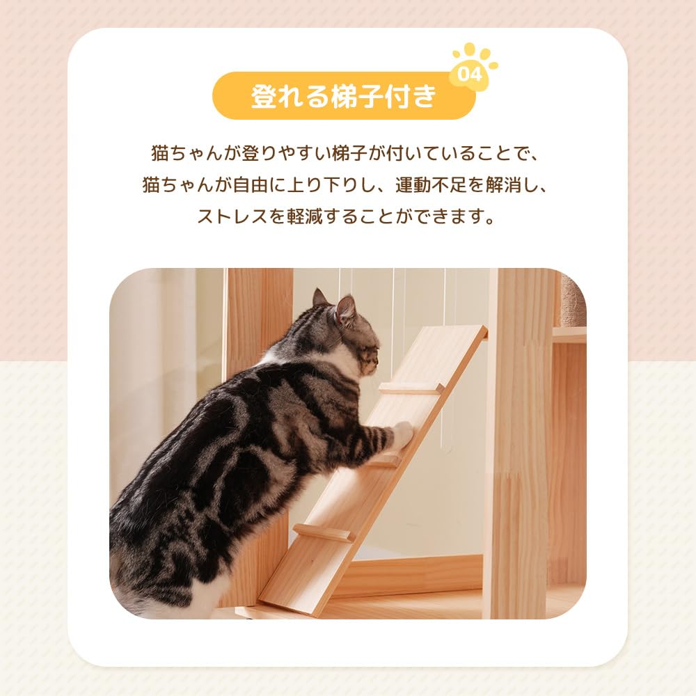 Amazon.co.jp: 猫 ケージ キャットケージ ケージ 木製 猫 3段 ワイド 