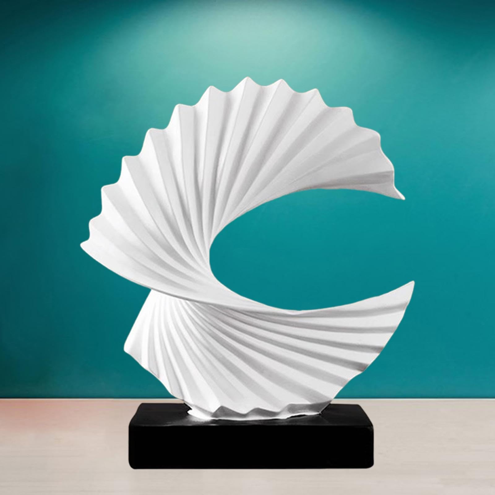 Fenteer Estatua de Ola de océano, Adorno de Escritorio, Centro de Mesa, Regalo, decoración del hogar, Escultura Artesanal, Figura de Resina para, Blanco