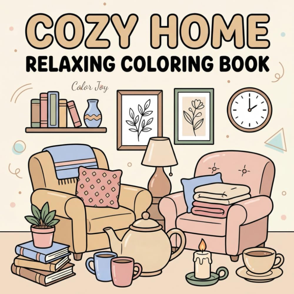 Cozy Home: Household Treasures Coloring Book: Relaxing Illustrations of Everyday Objects for Mindful Adults