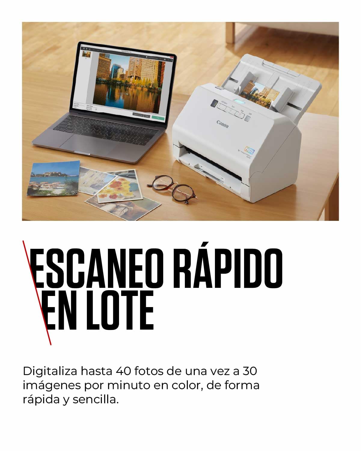 Canon imageFORMULA RS40 Escáner de Fotos y Documentos | Escaneo a Doble Cara con USB para el hogar y la Oficina | con Auto Photo Fix y Corrección de Ojos Rojos | Incluye Software Canon CaptureOnTouch
