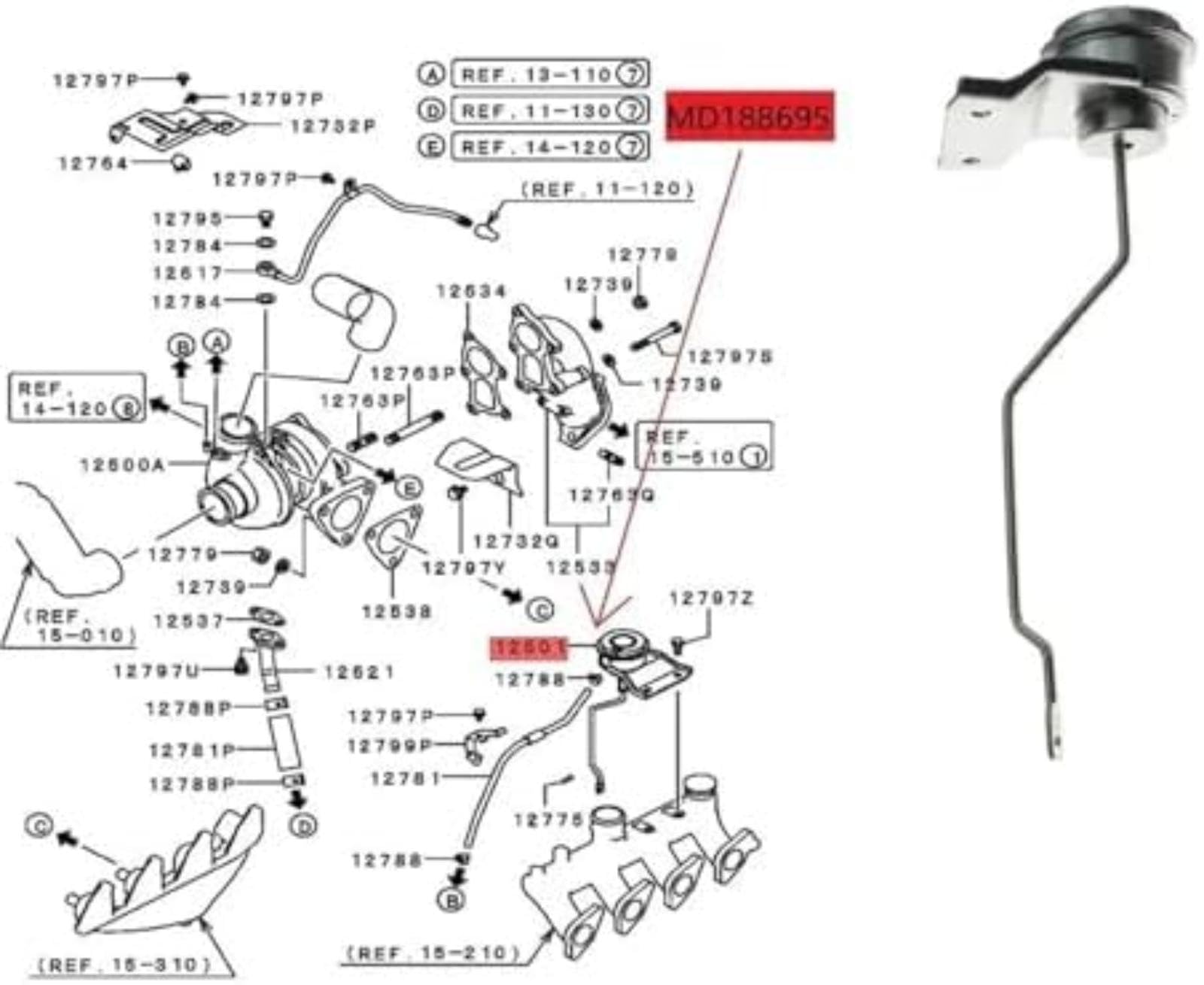 Turbosprężarki samochodowe, dla Hyundai, dla Galloper 2.5 Td 1996-2003 zestaw modułu zaworu doładowania samochodu