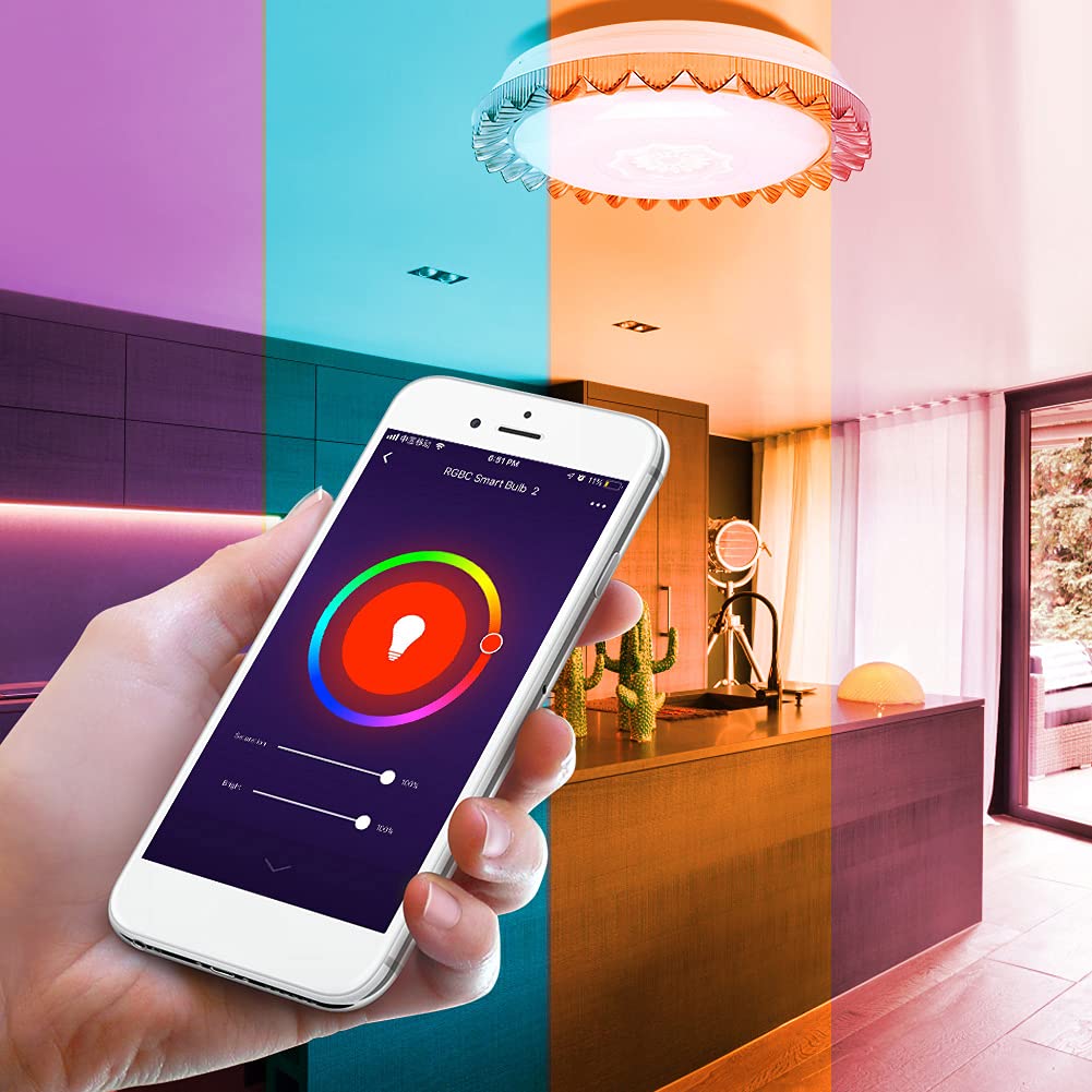 Luz de techo LED RGB inteligente para iluminación de control de voz 48W 15 pulgadas