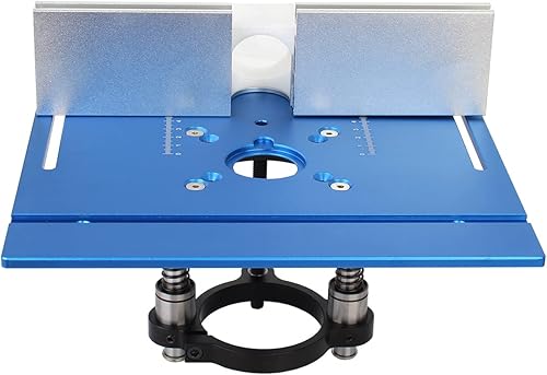 Miniatura 3 de Placa de inserción de mesa de enrutador de aluminio, bancos de carpintería de 9.4 x 7.9 x 0.2 pulgadas, placa abatible con guía de calibre de
