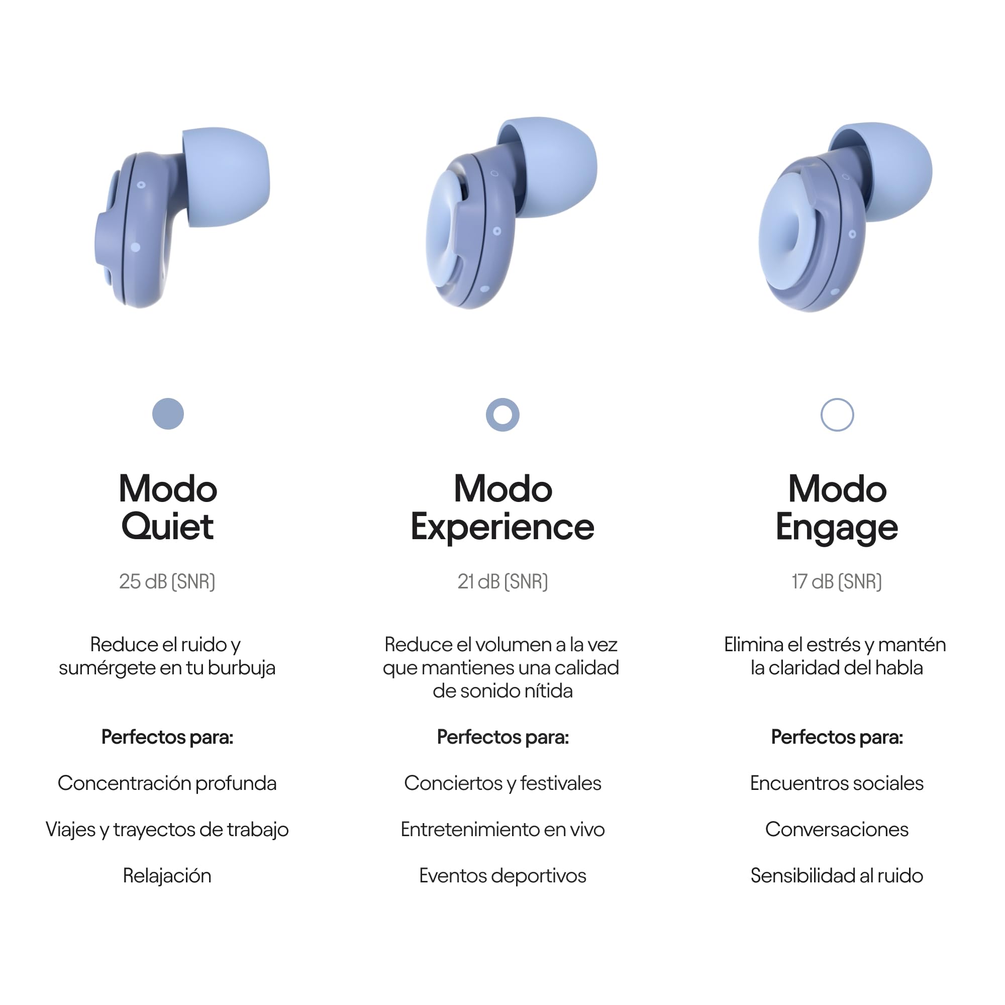 Tapones Loop Switch - Tapones antirruido con varios modos | Protección auditiva pasiva ajustable para la concentración, viajes, socialización y sensibilidad al ruido | Protección auditiva reutilizable