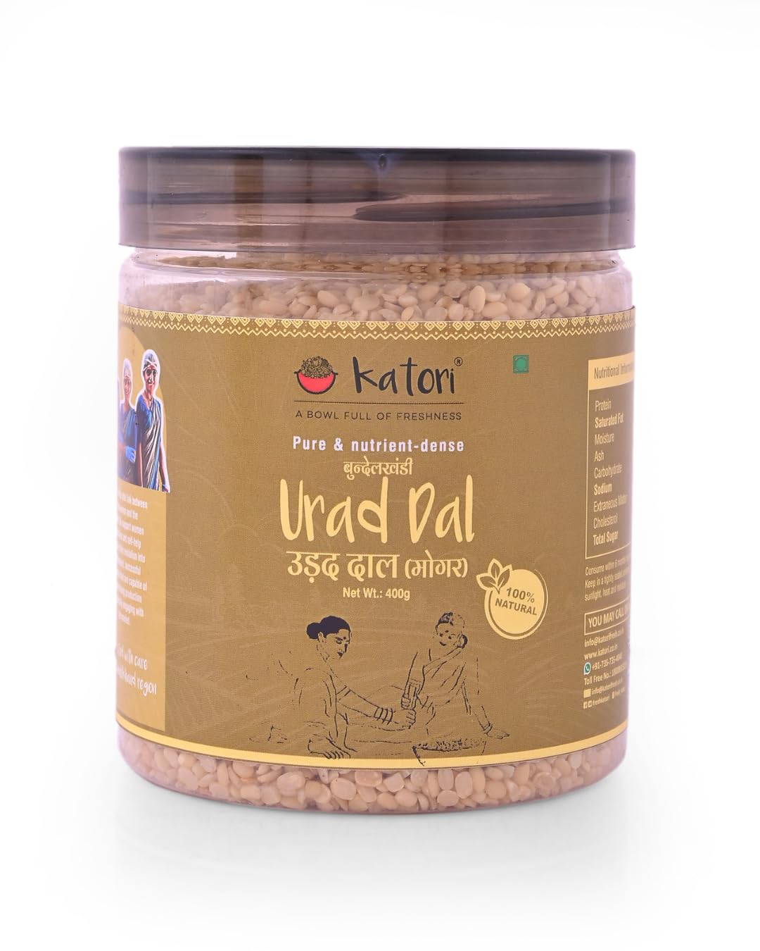 KATORI Urad Mogar Dal (400g) - Split Black Lentils | Protein & Fiber Rich | Healthy & Delicious | Convenient PET Jar Packaging | Freshness Guaranteed-picture-14
