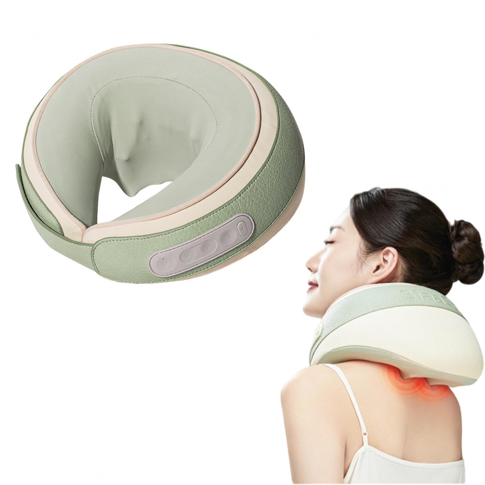 VIDECOR Shiatsu Massaggiatore per Il Collo: Cuscino per Cuscino da Massaggio Ricaricabile Elettrico - Impastamento dei Tessuti Profondi Riscaldato 3D - Perfetto per