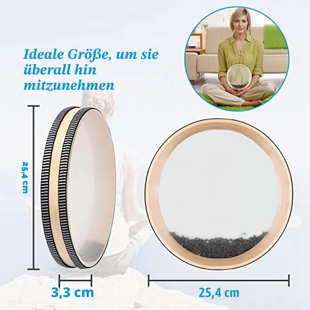 PRATYAHARA Ozeantrommeln für Meditation und Entspannung, natürliche Farbe, Regentrommeln für Stressabbau, Klangheilungsinstrumente, 1 Stück