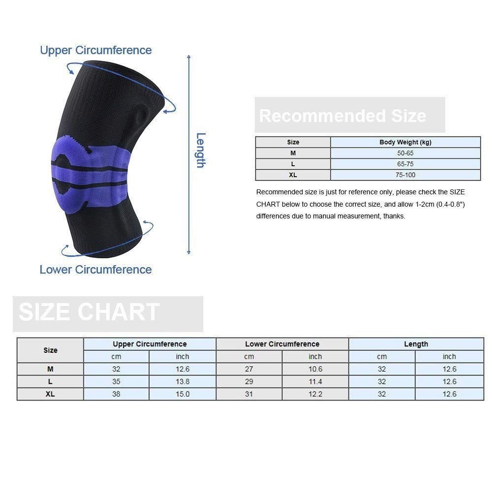 Ginocchiere da Trekking 2 Pezzi Ginocchiere in Pizzo Ginocchiere a Compressione Supporto articolare /3745(玫瑰,Medium)