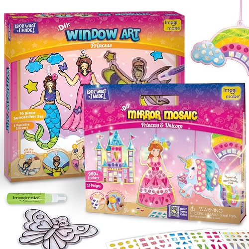 Imagimake Princess Craft Combo | Glass Painting & Mirror Mosaic Kit | DIY Art & Craft Toys for Girls | Birthday Gift for Girls Ages 3,4,5,6,7,8 (B0CYM3J3JP) Amazon Price History, Amazon Price Tracker