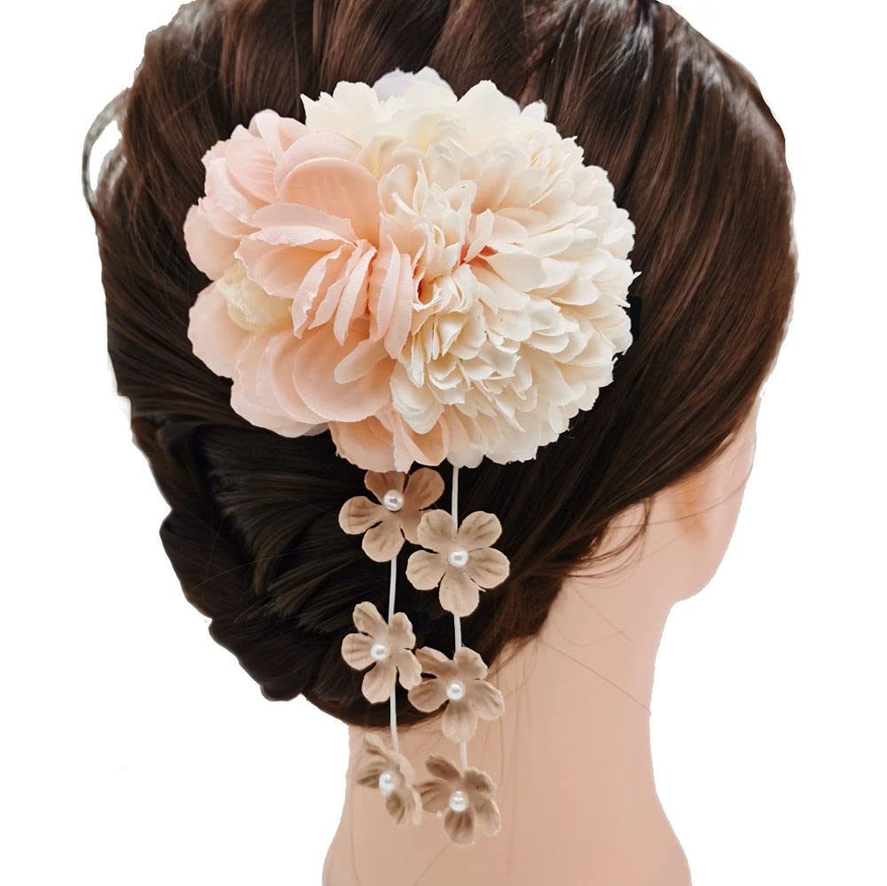 Süße Japanische Haarspangen Mit Kimono-Blumen-Design – Perlen-Haarnadeln In Gelb Für Frauen & Mädchen