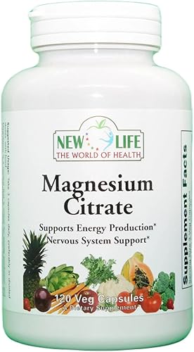 Citrato de magnesio, soporte nervioso, 400 mg, 120 cápsulas vegetales