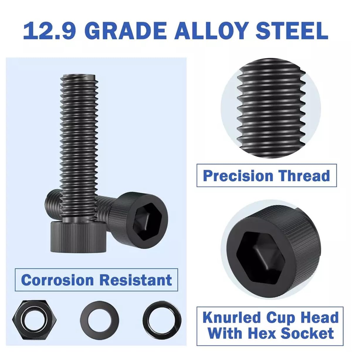 Screw and nut Set,Bolts and Nuts Set kit,nut and Bolt Assortment kit M2/M3/M4/M5 Slotted Pan Head Hex Bolts and Nuts Sets 2000PCS - Image 2