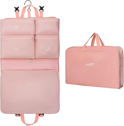 Cubos de embalaje colgantes, bolsas de ropa para viajes y almacenamiento, bolsas de ropa de viaje para hombres y mujeres con 5 bolsillos de color