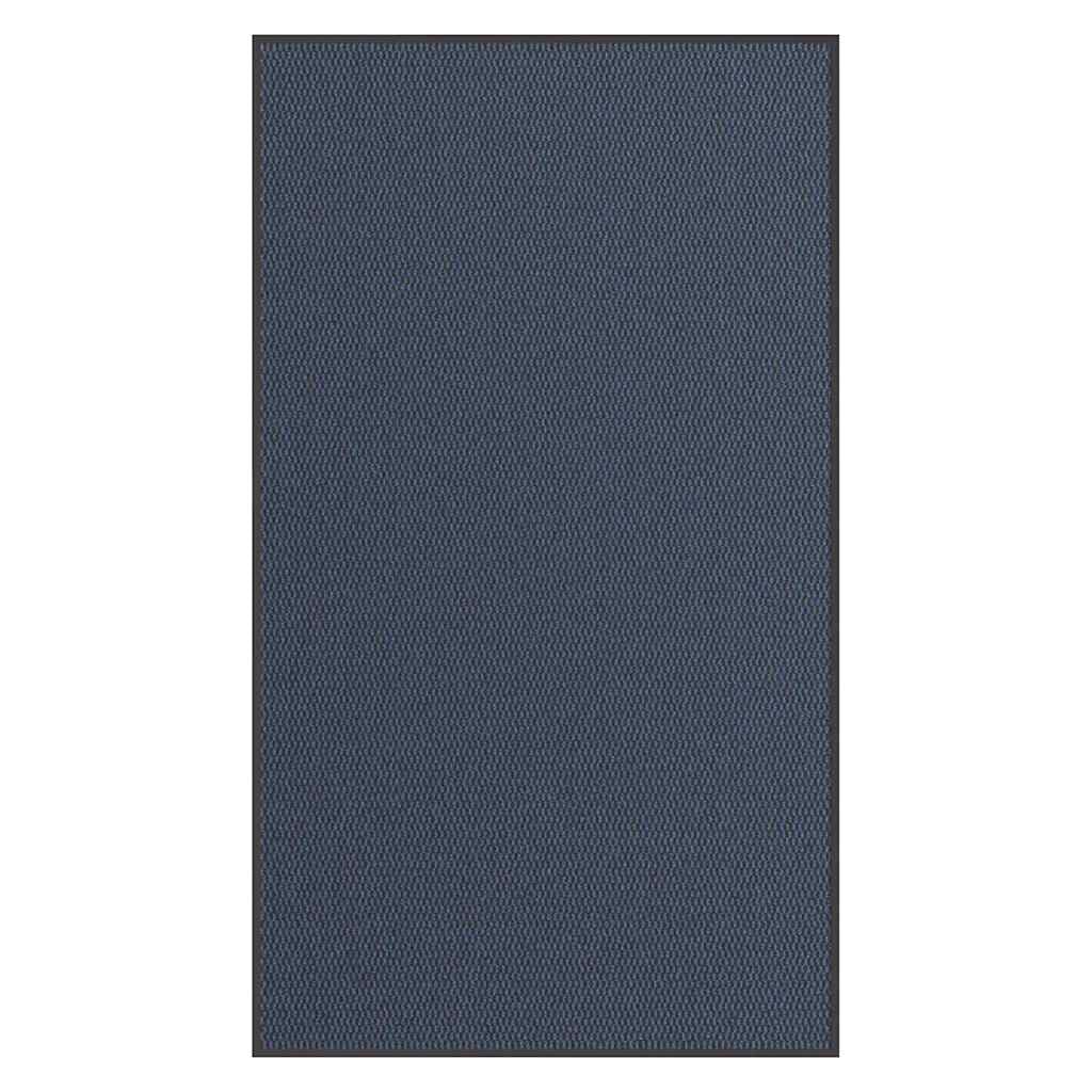 Felpudo azul 115 x 200 cm de polipropileno resistente con parte trasera de PVC antideslizante, absorbe la suciedad y el agua para entrada, pasillo, terraza, balcón e interiores