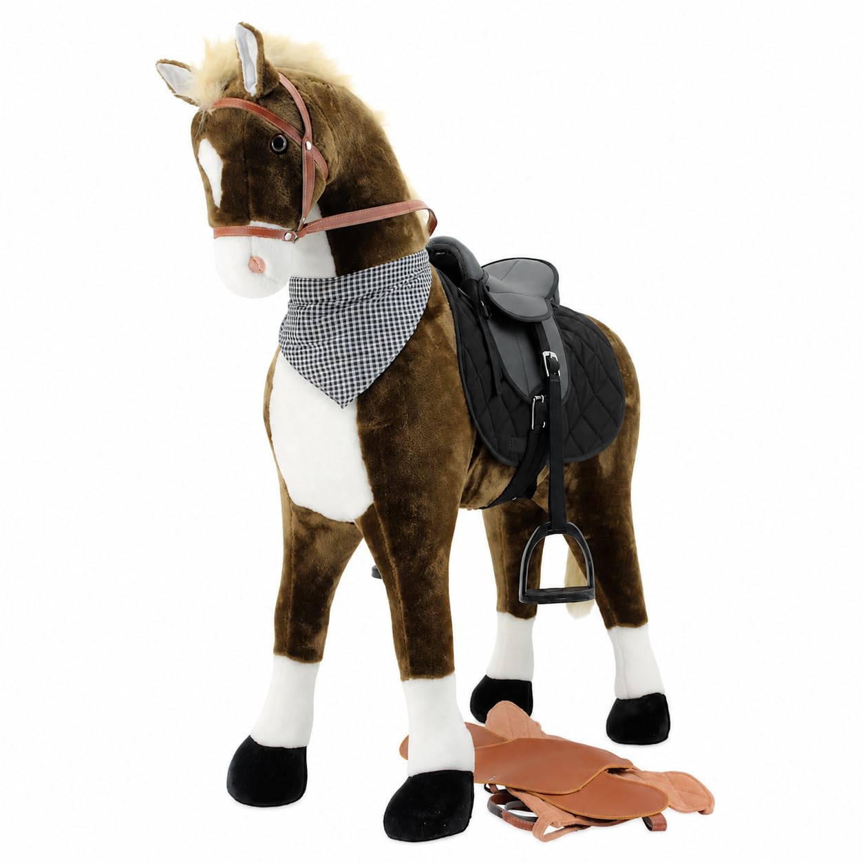 Sweety Toys 11056 Plüsch Pferd XXL Giant Riesen Stehpferd Chocolate 125 cm | robustes Pferd zum Reiten für Kinder